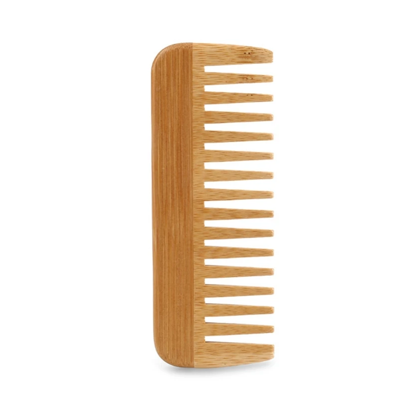Bamboo Hair Brush - Natural Bamboo Wide Toothed Comb, Hair