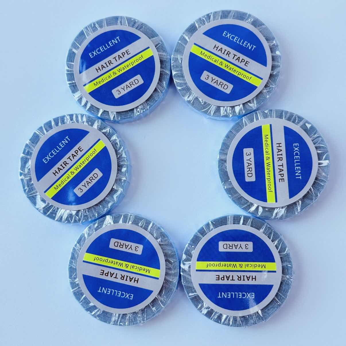 Hair Extension Tape In - 6 Roll Super Hair Blue Tape
