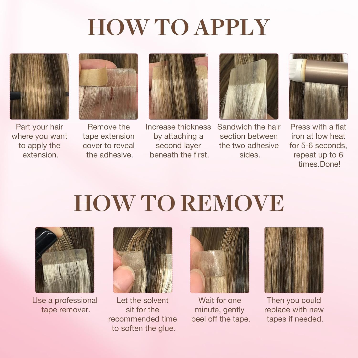 72Tabs(6sheets）Hair Extension  - đánh giá và giá Hair Extension Tape In