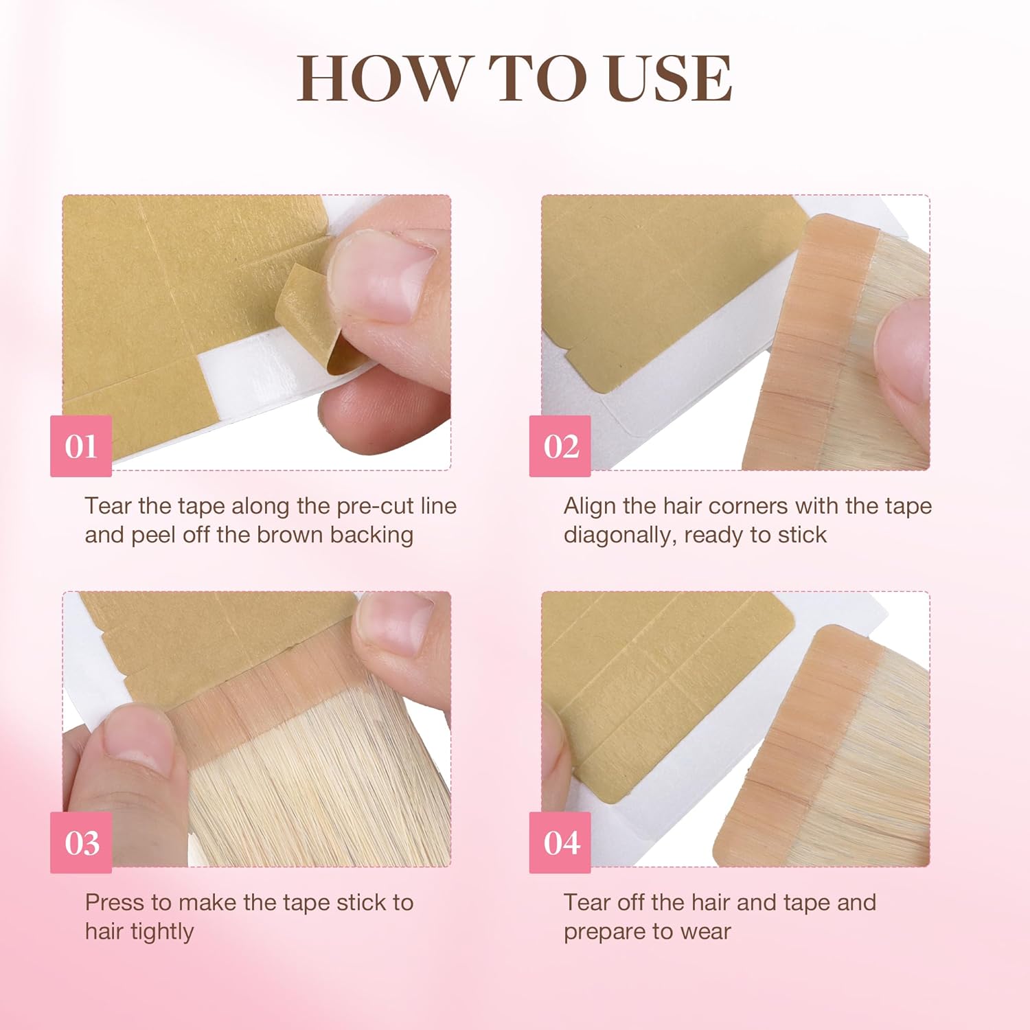 72Tabs(6sheets）Hair Extension  - đánh giá và giá Hair Extension Tape In