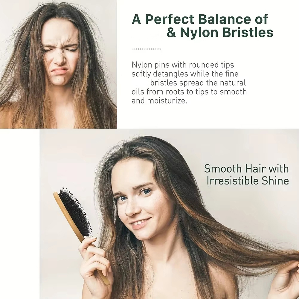 3pcs Bamboo Hair Brush Set Sca - đánh giá và giá Bamboo Hair Brush