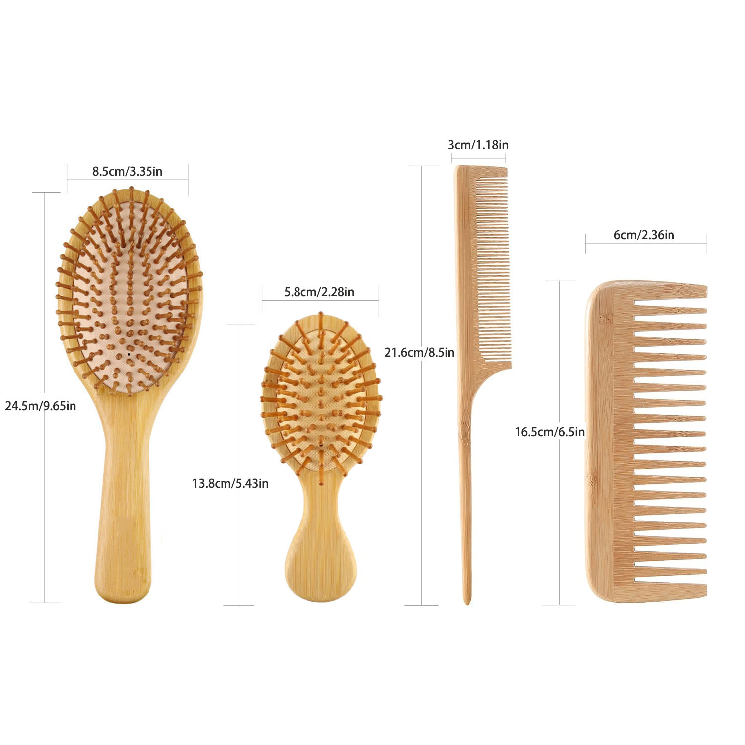 Bamboo Hair Brush Comb Set for - đánh giá và giá Bamboo Hair Brush